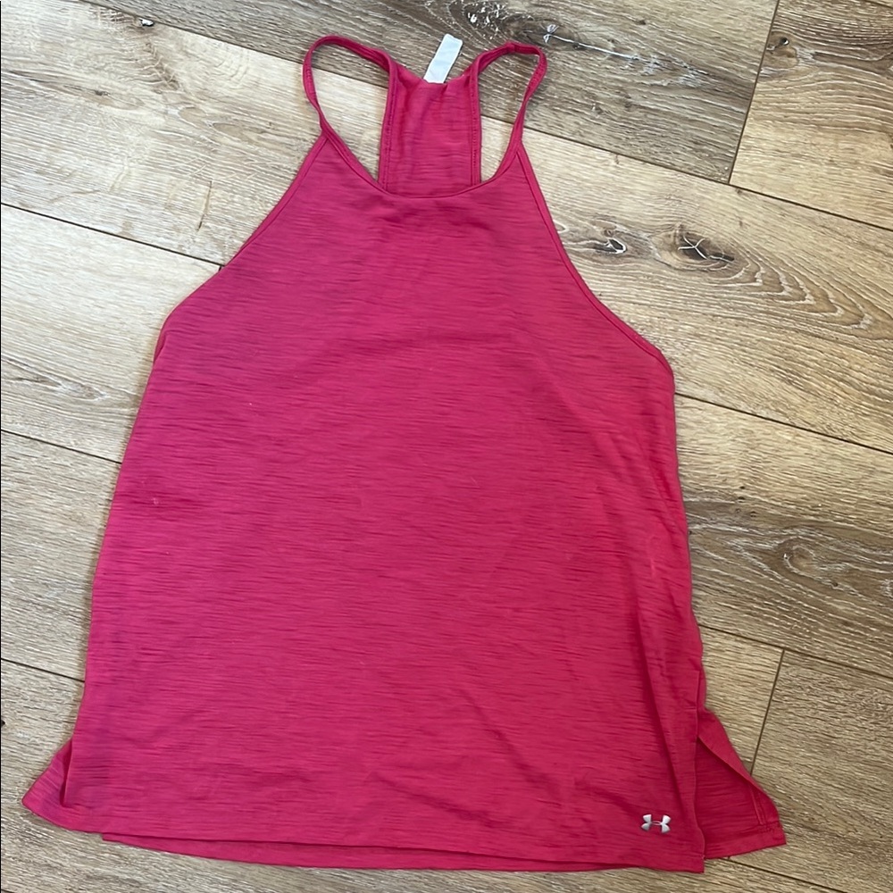 Under Armour Women's Pink Rose Heathered RacerBack Flowy Tank Top M